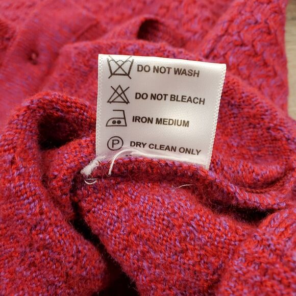 Monte Carlo Merino Wool Blend Cardigan Sweater Button 38 Pink Fisherman Preppy - Picture 13 of 13